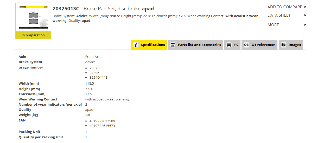 TEXTAR 2032501SC 4